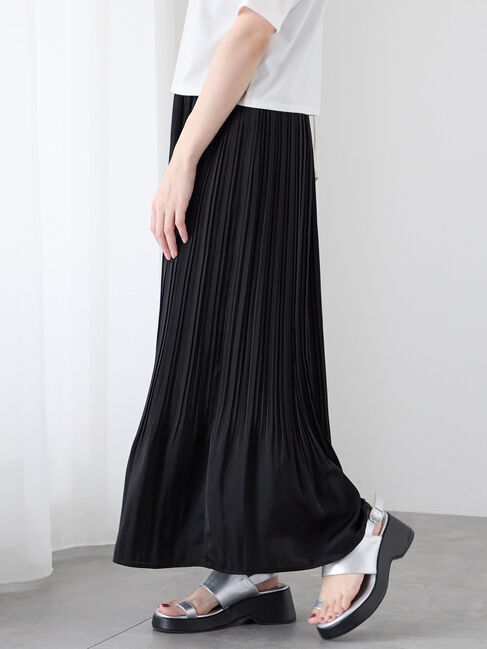 Te chichi TERRASSE「【選べる着丈】消しプリーツスカート」|スカート|ブラック