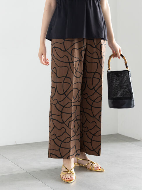 Te chichi「プリントアソートレーヨンリネンパンツ《2025summer catalog item》」|その他|ブラウン