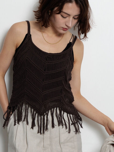 Te chichi「フリンジニットキャミソール」|ニット・セーター|