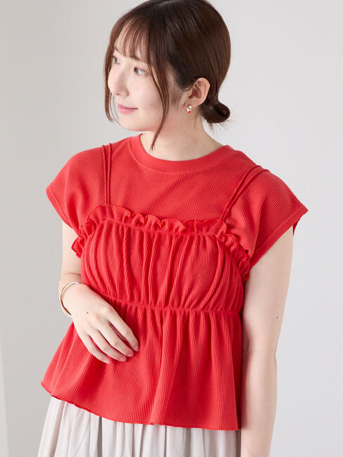 Te chichi TERRASSE「ワッフルビスチェセットTシャツ」|Tシャツ・カットソー|