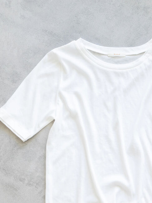 Te chichi「ハーフスリーブレイヤードシアーTOPS」|Tシャツ・カットソー|オフホワイト