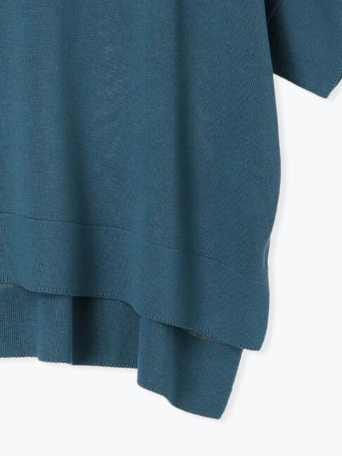 Lugnoncure「麻タッチVネックポンチョ風ニット」|ニット・セーター|