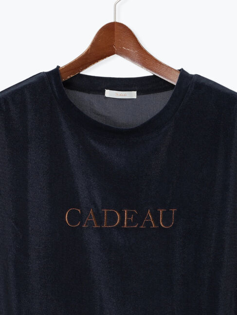 Te chichi「シアーベロアロゴ刺繍TOPS」|Tシャツ・カットソー|