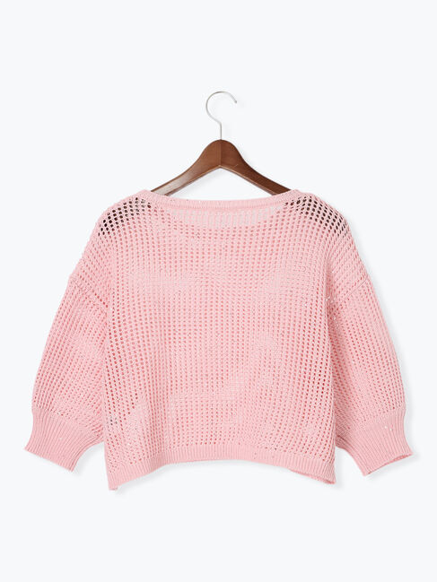 Te chichi「スパンコールメッシュハーフスリーブニット《2025Autumn catalog item》」|ニット・セーター|