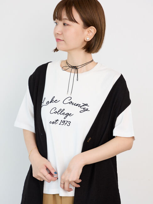 Lugnoncure「【接触冷感】刺繍ロゴTシャツ」|Tシャツ・カットソー|