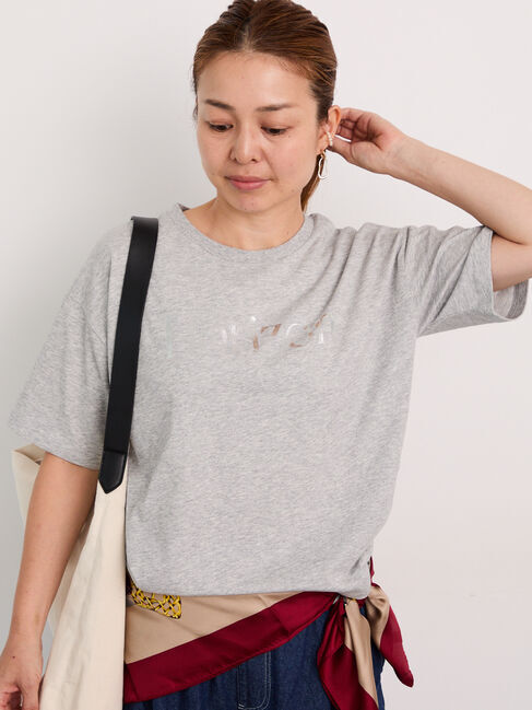 Lugnoncure「【接触冷感】箔プリントロゴTシャツ」|Tシャツ・カットソー|