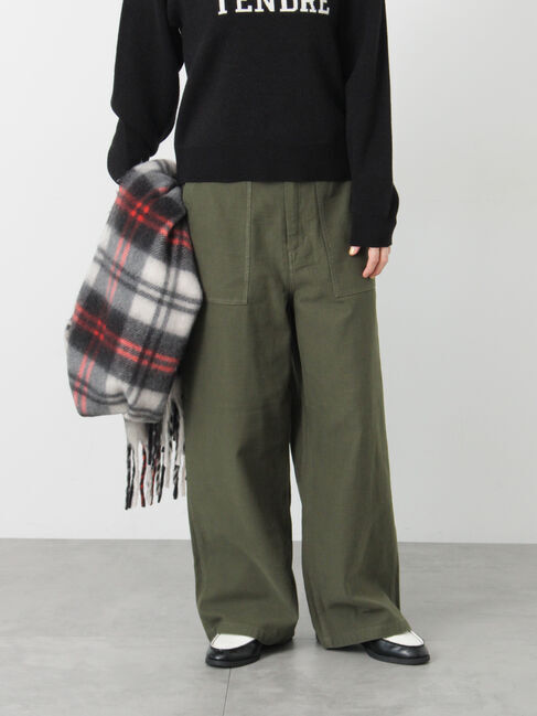 Lugnoncure「バックサテンベイカーパンツ《2025autumn catalog item》」|その他|カーキ