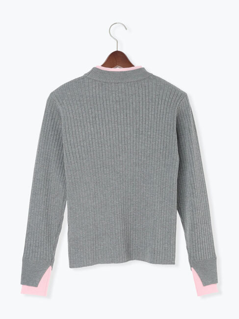 Te chichi「配色レイヤードリブニットプルオーバー」|ニット・セーター|