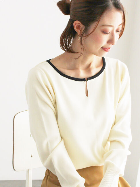 Te chichi「スクエアチャームキーネックプルオーバー」|ニット・セーター|