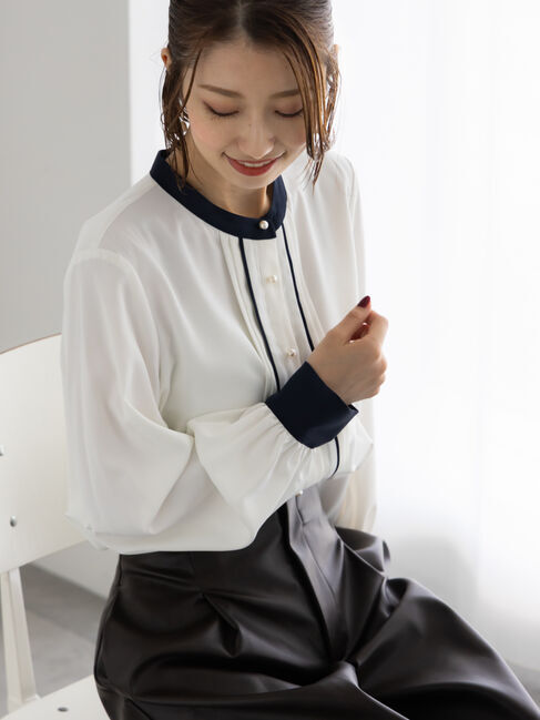 Te chichi「パール釦フロントタックブラウス」|シャツ・ブラウス|