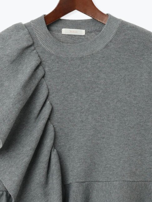 Te chichi「アシンメトリーフリルニット《2025winter catalog item》」|ニット・セーター|