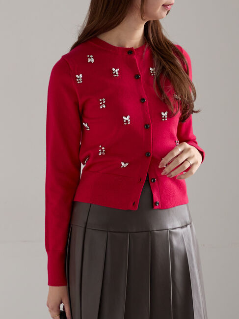 Te chichi「ビジューニットコンパクトカーディガン」|カーディガン|