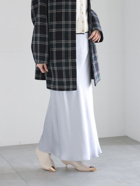 Te chichi「【宮本茉由着用】ヴィンテージサテンナロースカート」|スカート|サックスブルー