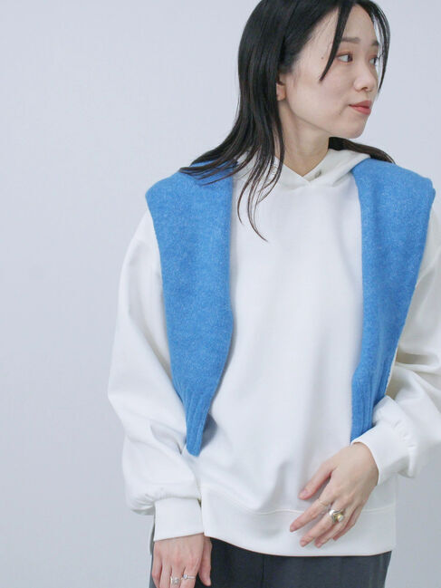 Samansa Mos2 blue「ダンボールパーカー」|Tシャツ・カットソー|