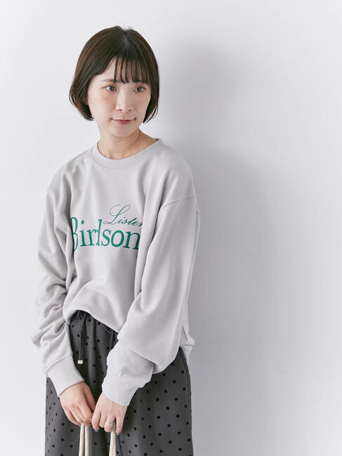 Samansa Mos2 blue「裏毛ロゴスウェット」|Tシャツ・カットソー|