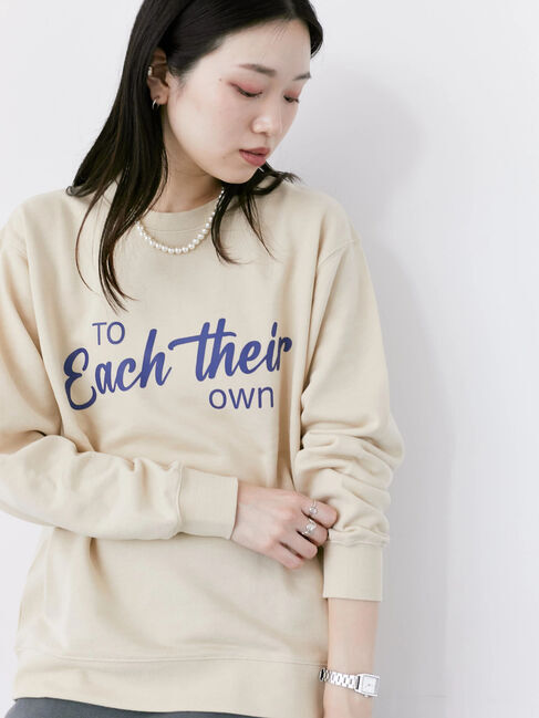 Samansa Mos2 blue「裏毛ロゴスウェット」|Tシャツ・カットソー|