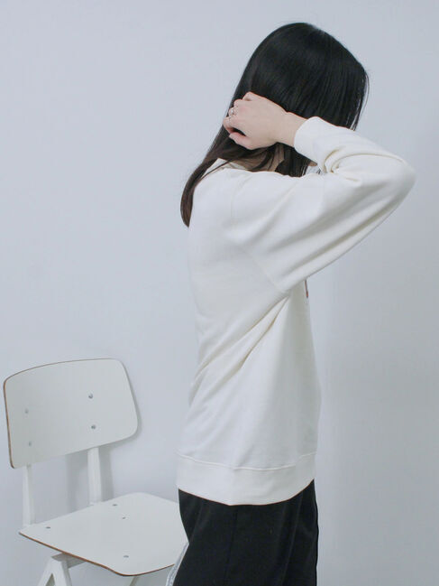 Samansa Mos2 blue「裏毛ロゴスウェット」|Tシャツ・カットソー|