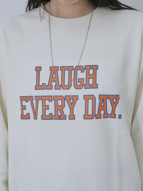 Samansa Mos2 blue「裏毛ロゴスウェット」|Tシャツ・カットソー|