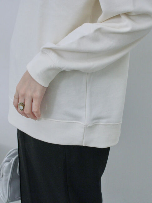 Samansa Mos2 blue「裏毛ロゴスウェット」|Tシャツ・カットソー|