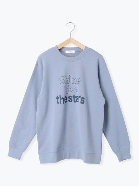 Samansa Mos2 blue「裏毛ロゴスウェット」|Tシャツ・カットソー|