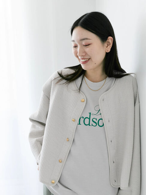 Samansa Mos2 blue「裏毛ロゴスウェット」|Tシャツ・カットソー|