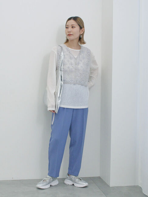 Samansa Mos2 blue「【イージーケア・吸水速乾】マルチスタイルテーパードパンツ」|その他|