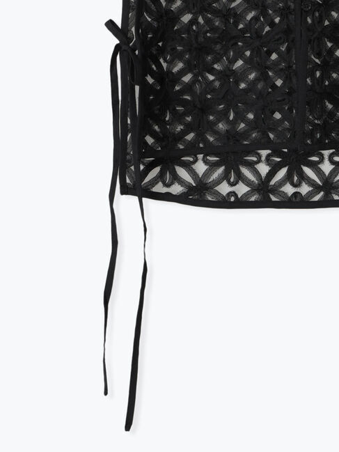 Samansa Mos2 blue「シアーレースベスト」|シャツ・ブラウス|