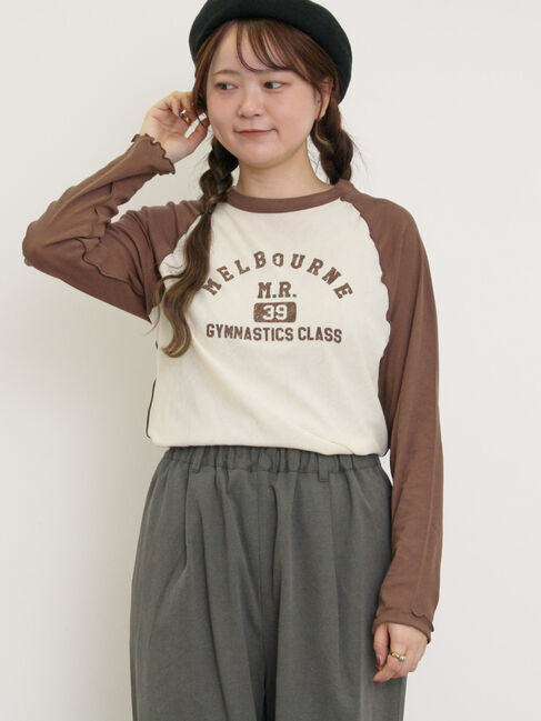 Samansa Mos2「シアーラグランロゴTシャツ」|Tシャツ・カットソー|