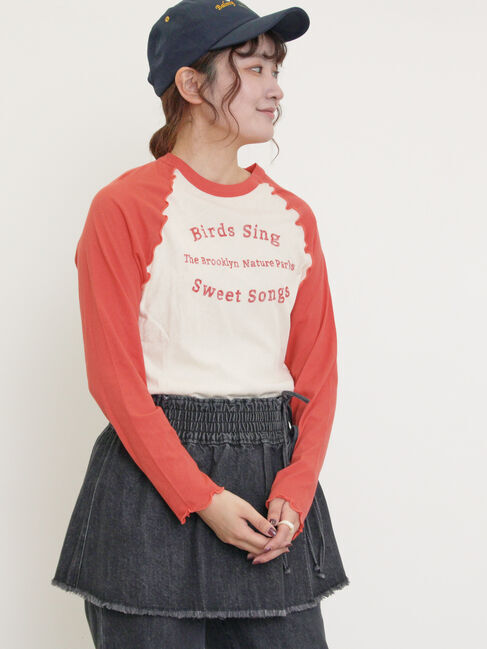 Samansa Mos2「シアーラグランロゴTシャツ」|Tシャツ・カットソー|