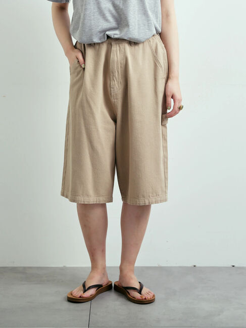SM2「デニム/ツイルペインターハーフパンツ」|その他|ベージュ