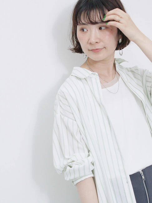 Samansa Mos2 blue「【接触冷感】マルチスタイルシャツ」|シャツ・ブラウス|