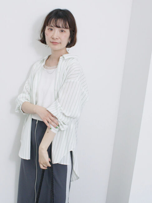 Samansa Mos2 blue「【接触冷感】マルチスタイルシャツ」|シャツ・ブラウス|