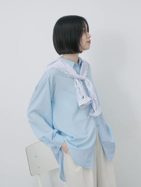 Samansa Mos2 blue「【接触冷感】マルチスタイルシャツ」|シャツ・ブラウス|