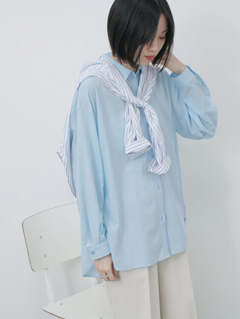 Samansa Mos2 blue「【接触冷感】マルチスタイルシャツ」|シャツ・ブラウス|