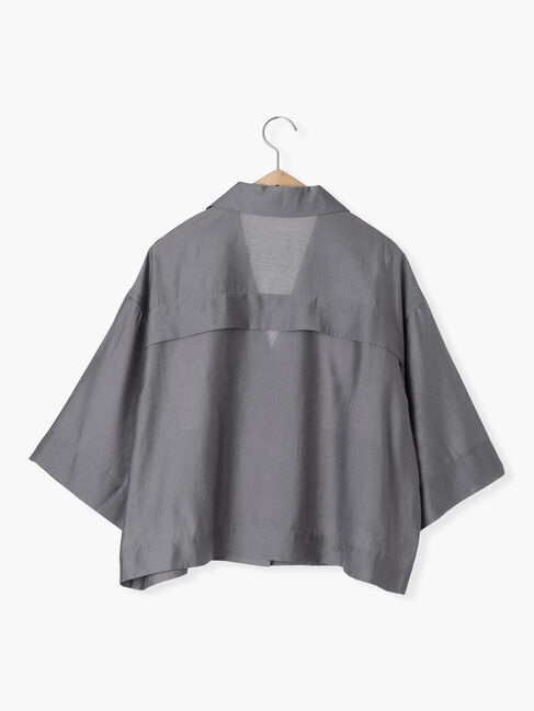 Samansa Mos2 blue「シアー開襟シャツ」|シャツ・ブラウス|