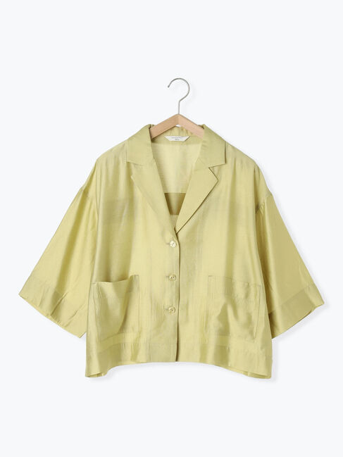 Samansa Mos2 blue「シアー開襟シャツ」|シャツ・ブラウス|