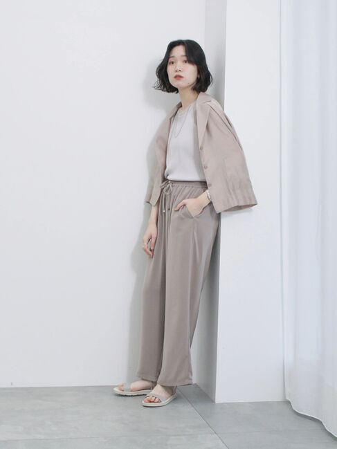 Samansa Mos2 blue「シアー開襟シャツ」|シャツ・ブラウス|