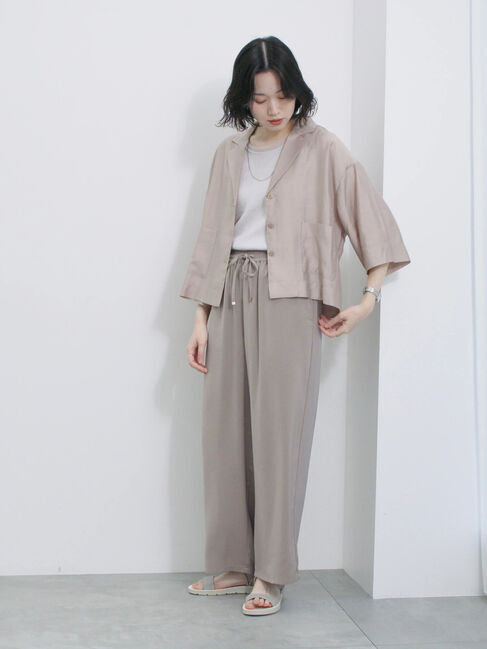 Samansa Mos2 blue「シアー開襟シャツ」|シャツ・ブラウス|