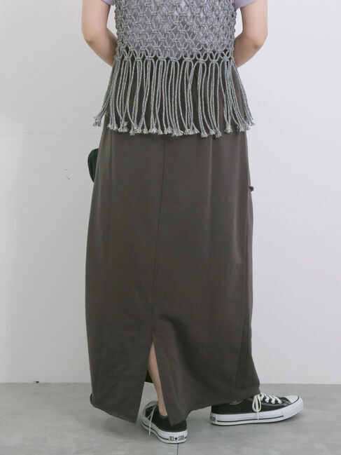 Samansa Mos2 blue「◎裏毛切替ナロースカート」|スカート|