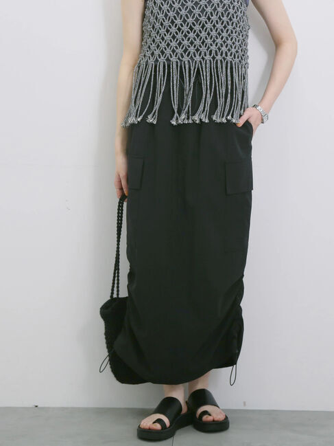 Samansa Mos2 blue「ナイロンカーゴスカート」|スカート|