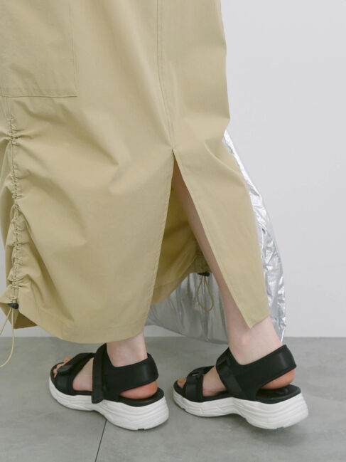 Samansa Mos2 blue「ナイロンカーゴスカート」|スカート|