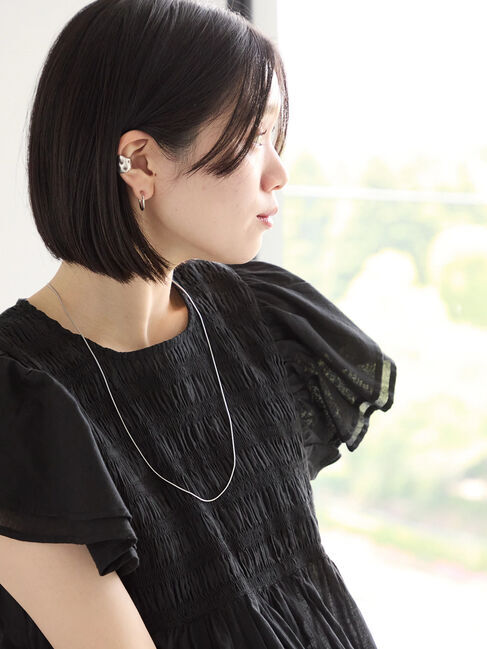 Samansa Mos2 blue「【Made in India】シャーリングブラウス」|シャツ・ブラウス|