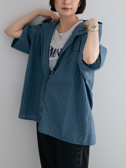 SM2「チェック柄フードシャツ」|シャツ・ブラウス|