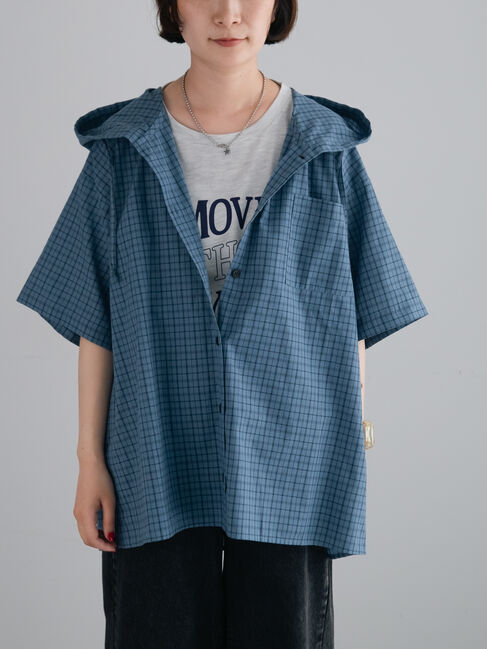SM2「チェック柄フードシャツ」|シャツ・ブラウス|