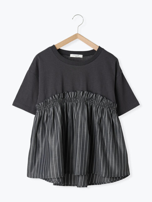 Samansa Mos2 blue「アソートドッキングプルオーバー」|Tシャツ・カットソー|