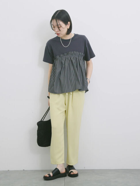 Samansa Mos2 blue「アソートドッキングプルオーバー」|Tシャツ・カットソー|