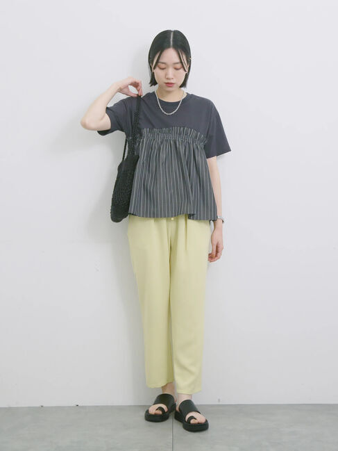 Samansa Mos2 blue「アソートドッキングプルオーバー」|Tシャツ・カットソー|