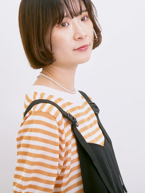 Samansa Mos2 blue「◎ボーダーニットプルオーバー」|ニット・セーター|