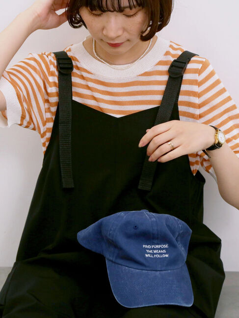 Samansa Mos2 blue「◎ボーダーニットプルオーバー」|ニット・セーター|