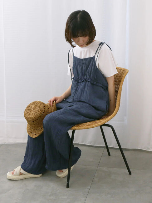 Samansa Mos2 blue「【USAコットン】アソートフレンチスリーブTシャツ」|Tシャツ・カットソー|